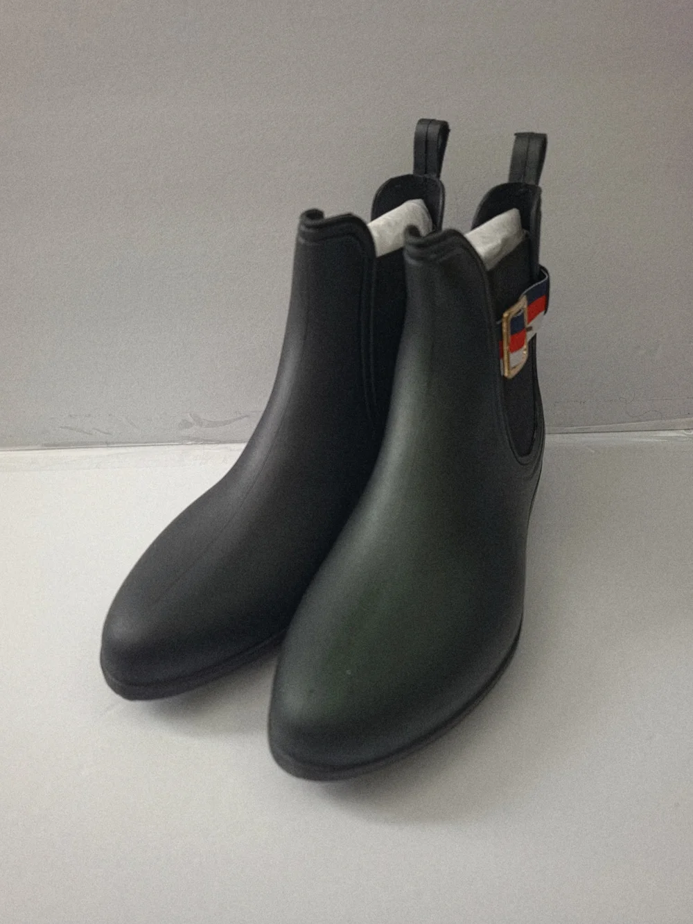 Henry Ferrera Women's Two-Tone Chelsea Rain Boots — Black